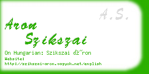 aron szikszai business card